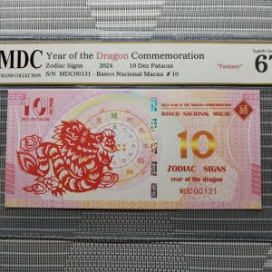收藏萬歲 2024 Year of the Dragon Commemoration 10 Dez Patacas “ Fantasy ” 《 MDC Graded 67 GPQ 》