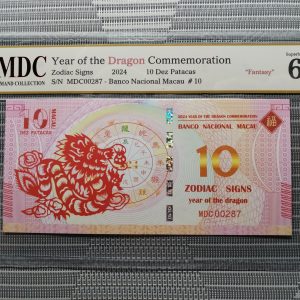 收藏萬歲 2024 Year of the Dragon Commemoration 10 Dez Patacas “ Fantasy ” 《 MDC Graded 68 GPQ 》