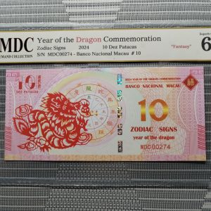 收藏萬歲 2024 Year of the Dragon Commemoration 10 Dez Patacas “ Fantasy ” 《 MDC Graded 69 GPQ 》