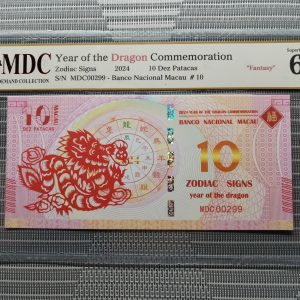 收藏萬歲 2024 Year of the Dragon Commemoration 10 Dez Patacas “ Fantasy ” 《 MDC Graded 67 GPQ 》