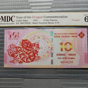 收藏萬歲 2024 Year of the Dragon Commemoration 10 Dez Patacas “ Fantasy ” 《 MDC Graded 69 GPQ 》