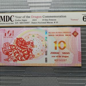 收藏萬歲 2024 Year of the Dragon Commemoration 10 Dez Patacas “ Fantasy ” 《 MDC Graded 68 GPQ 》