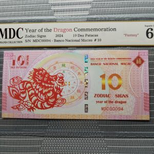 收藏萬歲 2024 Year of the Dragon Commemoration 10 Dez Patacas “ Fantasy ” 《 MDC Graded 69 GPQ 》