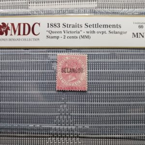 1883 Strairs Settlements 2 Cents 《 MDC Graded 60 MNH 》