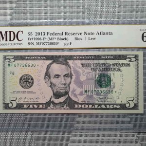 2013 America 5 Dollars