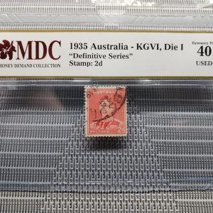 1935 Australia - KGVI, Die I 2d《 MDC Graded 40 USED 》