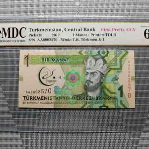 2017 Turkmenistan 1 Manat