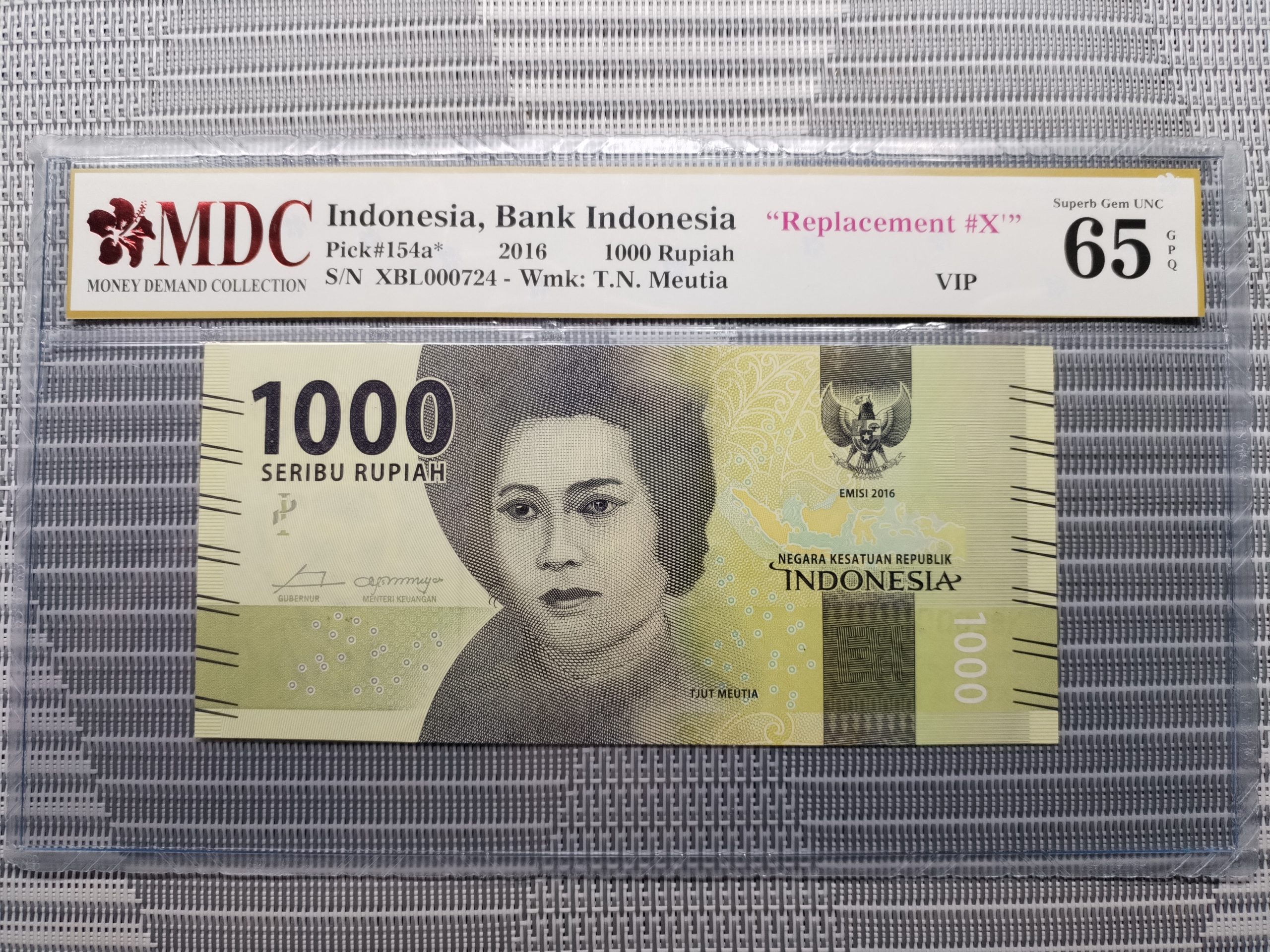 2016 Indonesia, Bank Indonesia 1000 Rupiah “ Replacement #X' 