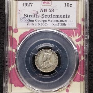 1927 Straits Settlement 10 cent