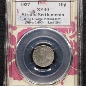 1927 Straits Settlement 10 cent