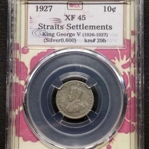 1927 Straits Settlement 10 cent