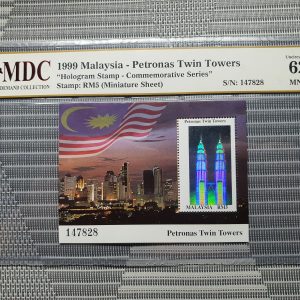 1999 Malaysia - Petronas Twin Towers RM5 《 MDC Graded 62 MNH 》