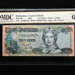2001 Bahamas 1/2 Dollar