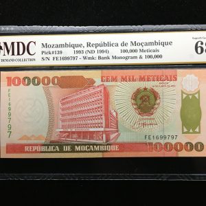 1993 Mozambique 100,000 Meticais