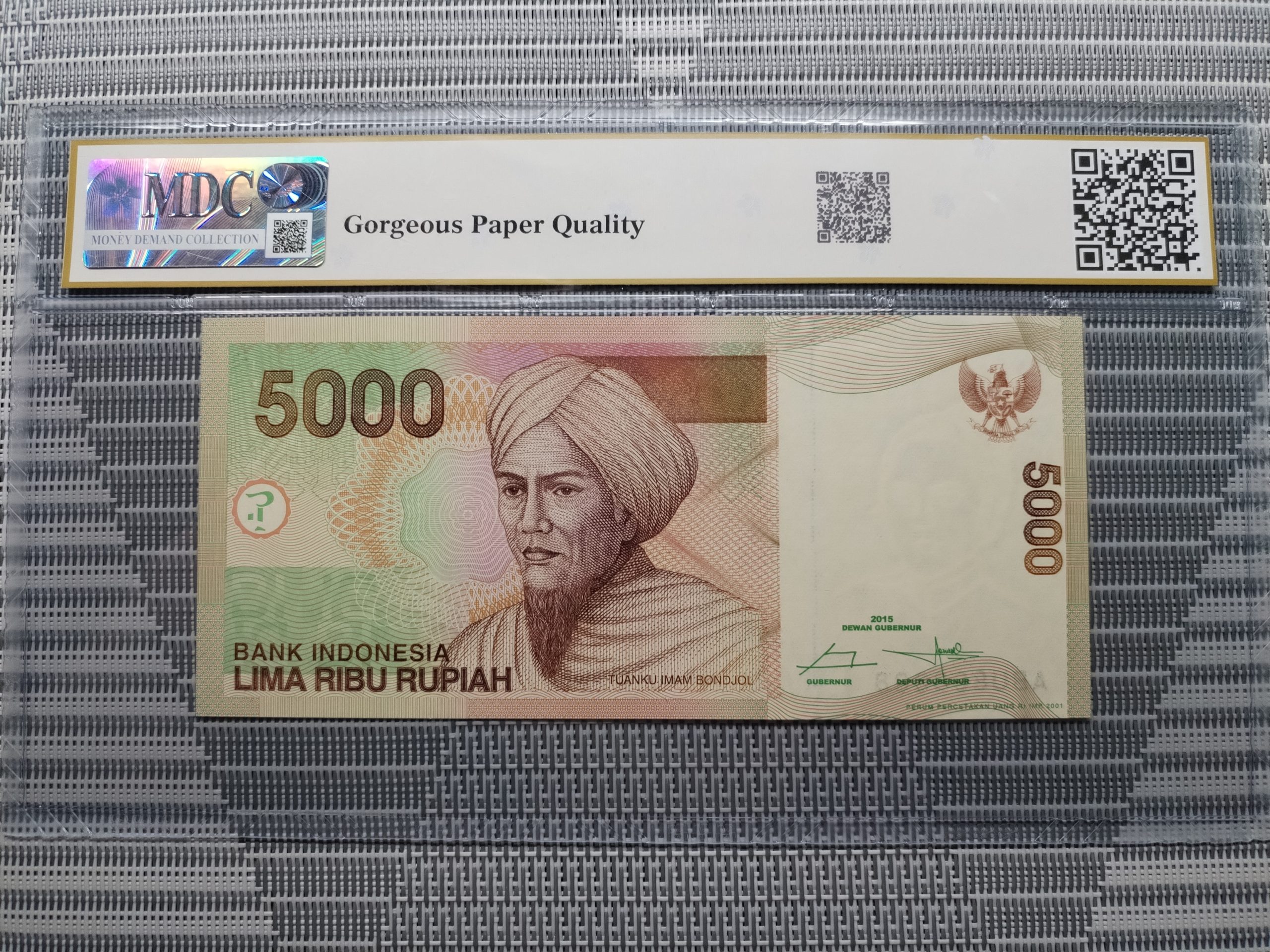 2001/2015 Indonesia, Bank Indonesia 5000 Rupiah “ Solid #8's 
