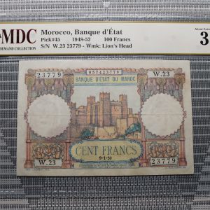 1948-52 Morocco, Banque d'Etat 100 Francs 《 MDC Graded 35 》