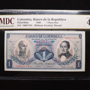1969 Colombia 1 Peso