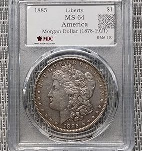 1885 America $1 " Liberty " 《 MDC Graded MS 64》