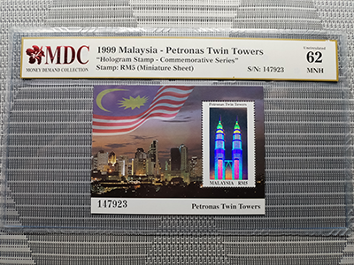 Malaysia 5 Ringgit " MDC Graded 62 MNH “