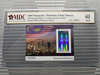 Malaysia 5 Ringgit " MDC Graded 62 MNH “