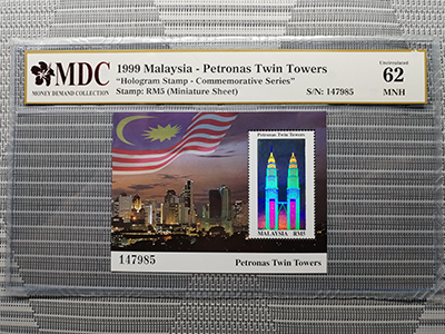 Malaysia 5 Ringgit " MDC Graded 62 MNH “