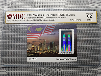 Malaysia 5 Ringgit " MDC Graded 62 MNH “