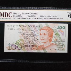 1989 Brazil 100 Cruzados Novos