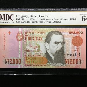 1989 Uruguay 2000 Nuevos Pesos