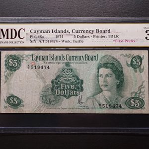 1974 Cayman Islands 5 Dollars