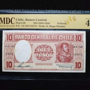 1958-1959 Chile 10 Pesos