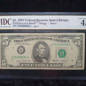 $5 1985 Federal Reserve Note Chicago
