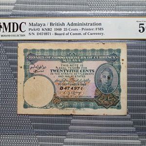 1940 Malaya 25 Cents