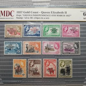 1957 Gold Coast 1/2d to 10/-( 12pcs in a set )