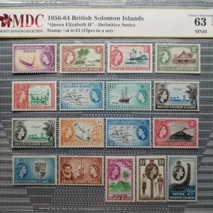 1956-64 British Solomon Islands 1/2d to £1 ( 17pcs in a set )