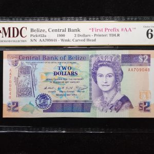 1990 Belize 2 Dollars