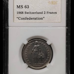 1968 Swizerland 2 Francs