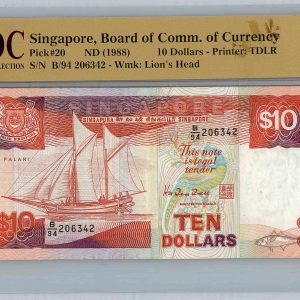 1988 Singapore 10 Dollars